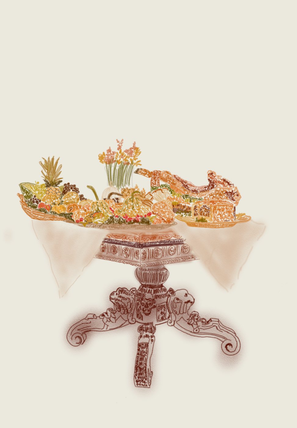 Aquarelle d’une table de fruits Aquarelle d’une table de fruits
