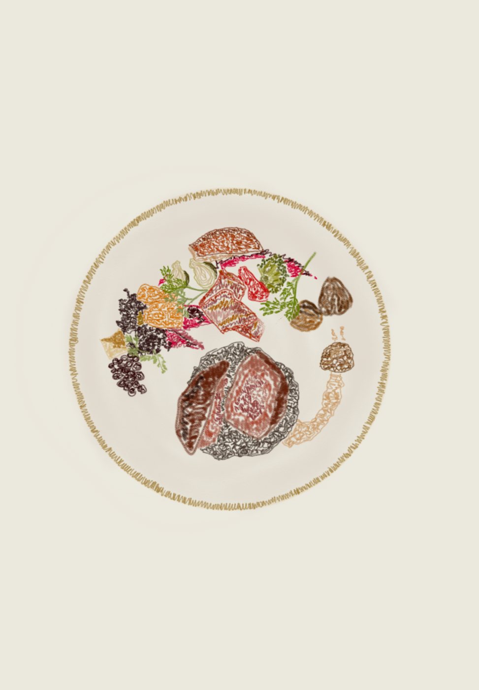 Aquarelle d'une assiette Aquarelle d'une assiette